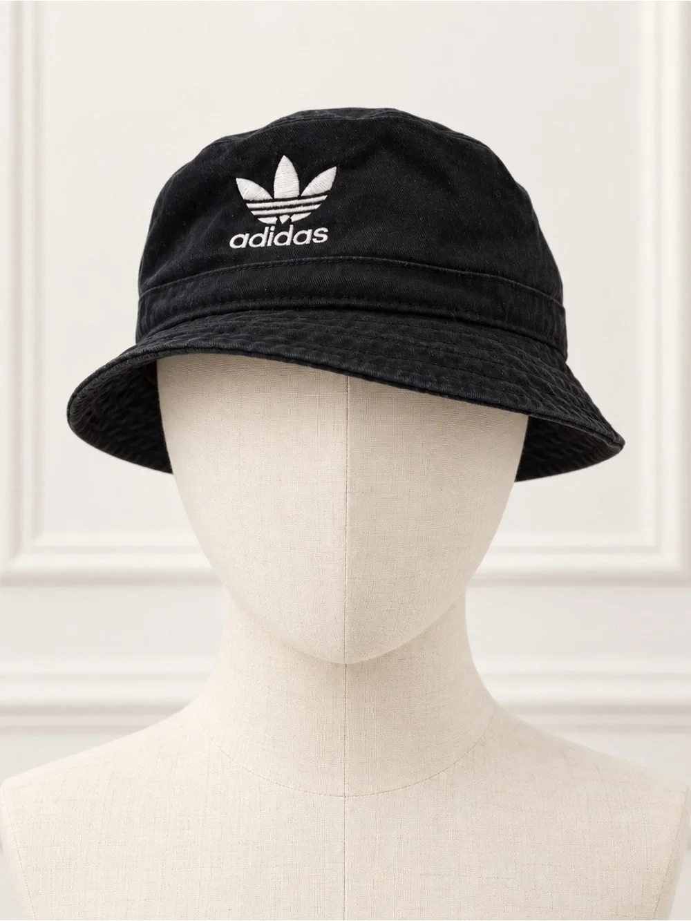 adidas Black Trefoil Embroidered Bucket Hat